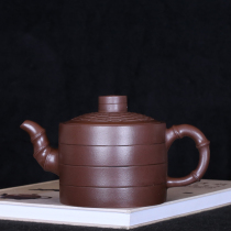 Taiwan returned to old purple - sand pot famous master Yu Guoliang early hand made purple mud barrel pot