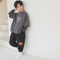 Childrens clothing spring and autumn 2021 new trend net red foreign style boy autumn suit handsome and fashionable middle and large boy boy