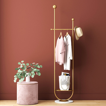 Nordic hanger floor-to-ceiling light luxury bedroom coat rack Household creative metal wrought iron designer ins marble