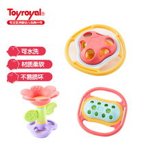 Toyroyal royal toy baby teether hand rattle newborn soft rubber teether hand can bite molar stick