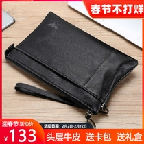 VFYWMANI pouch men Leather large capacity business clutch bag envelope bag mens bag clutch bag clip bag