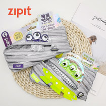 ZIPIT Nine Wood Debris Social Brand Universe Trieye Monster Creative Zipped Pen Bag Children Pencil Case Elementary School Students