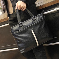 Leather handbag men cowhide shoulder messenger bag Fashion leisure business briefcase Travel bag Computer bag Tide brand