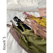 Xiaoxijia) 2021 summer camisole womens knitted inner tie bottoming shirt outer wear clothes Hyuna student black