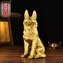 Shengfan pure copper wolf dog ornaments twelve zodiac dog bronze dog big wolf dog simulation dog large home living room decorations