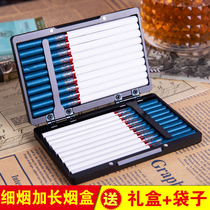Original medium cigarette fine cigarette aluminum alloy clamshell cigarette case for men and women 20 medium cigarette case portable lettering gift