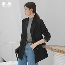 Small blazer womens 2020 spring new loose bf French British style retro casual striped suit