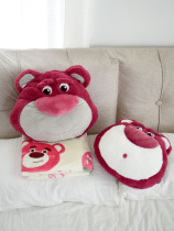 Strawberry Bear Pillow Blanket Two-in-One Large Girls Sleeping Net Red Super Soft Cute 2021 New Oversized Backrest