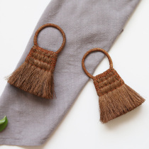 Natural brown hair Mini broom tea brush Tea tray brush tea table brush Mounting tool bristle brush