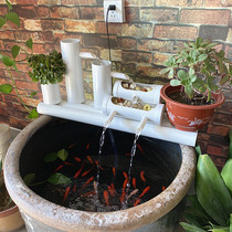 Outdoor fish pond waterfall pool fish farming circulating water system small outdoor round fish big water tank fish culture filter