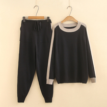 Middle-aged and elderly womens clothing mothers suit 2021 new autumn mothers suit fat mother loose belly cover Western style two-piece suit