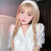 lolita wig woman long hair natural 2021 Fashion new long straight hair Double ponytail flower braid full head sleeve