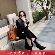 LICKYSENIOR SOFT WAXY PURE wool KNITTED SUIT WOMENs AUTUMN CARDIGAN JACKET SPLIT SKIRT TWO-PIECE SET