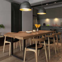 Solid wood table Original wood color table Nordic Easy table dining table Home Small family Type rectangular 8 people