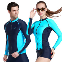 Snorkeling water suit thin split couple mens long sleeve zipper diving jellyfish suit Surf suit womens sunscreen swimsuit