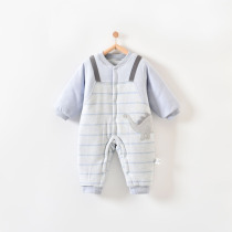 Baby jumpsuit autumn and winter cotton thickened warm ha clothes climbing clothes baby clothes newborn out cotton clothes winter clothes