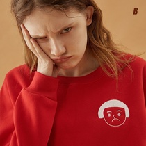 square houlest early spring men and women cotton Joker unhappy expression pure cotton knitted coat sweater