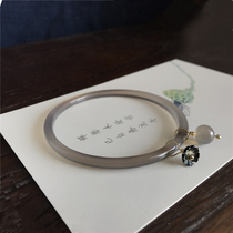 Red cheeks Little acacia tears Natural ash chalcedony Agate very fine bracelet Shell flower pearl bracelet Ancient style