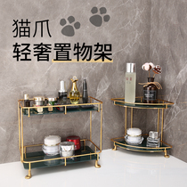 Cosmetics storage box desktop bathroom toilet dressing table skin care products perfume light luxury cat claw rack