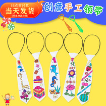 Creative Fine Arts Fathers Day Childrens Creative DIY Blank Canvas Tie Kindergarten Painting Graffiti Material
