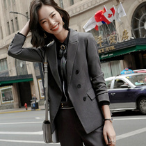 High end professional suit women suit 2021 early spring new fashion temperament casual gray small suit coat slim suit