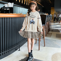 Girl dress autumn 2021 new childrens foreign style princess dress girl Korean Childrens skirt childrens dress