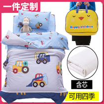 Kindergarten quilt three-piece set with core six-piece cotton childrens quilt core Baby nap into the garden bedding four seasons