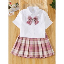 Beilan Senma Girls jk Uniform Suit Summer 202 New Girls Summer Dress Foreign Style Academic Style Two-Piece Set