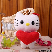 Hand Sewn Homemade Creative Gift Cloth Art KT Cat Key Pendant Hanging Accessories Doll Handmade Cloth Doll Diy Material Bag