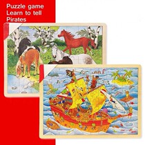 Childlike Mengmengjia popular limited export to Germany ultra-fine pattern wooden toy puzzle 96 pieces puzzle 2 models