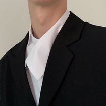 You can use it with a very strong and advanced asymmetrical design lapel-collar white shirt in the suit.