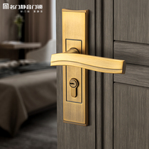 Famous door silent European classical indoor bedroom door lock Chinese antique mechanical bathroom door lock Solid wood door