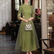 The new spring and summer reformed Republic of Chinas long - range high - end high - end high - quality Chinese wind dress in 2022