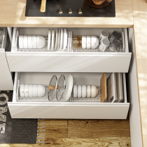 Yushijia drawer single-layer dishes shelf kitchen cabinet built-in dishes storage dish drain rack narrow