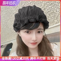 Net red parent-child swimming cap female hair cute Korean Japanese lace face face small adult children student fabric swimming cap