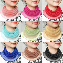 Summer Korean version of small silk scarf female sun protection neck ring ear type scarf variable thin cover full face veil tide