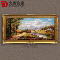 High-grade pure hand-painted feng shui painting landscape oil painting Harvest Garden scenery European living room decoration painting porch M54