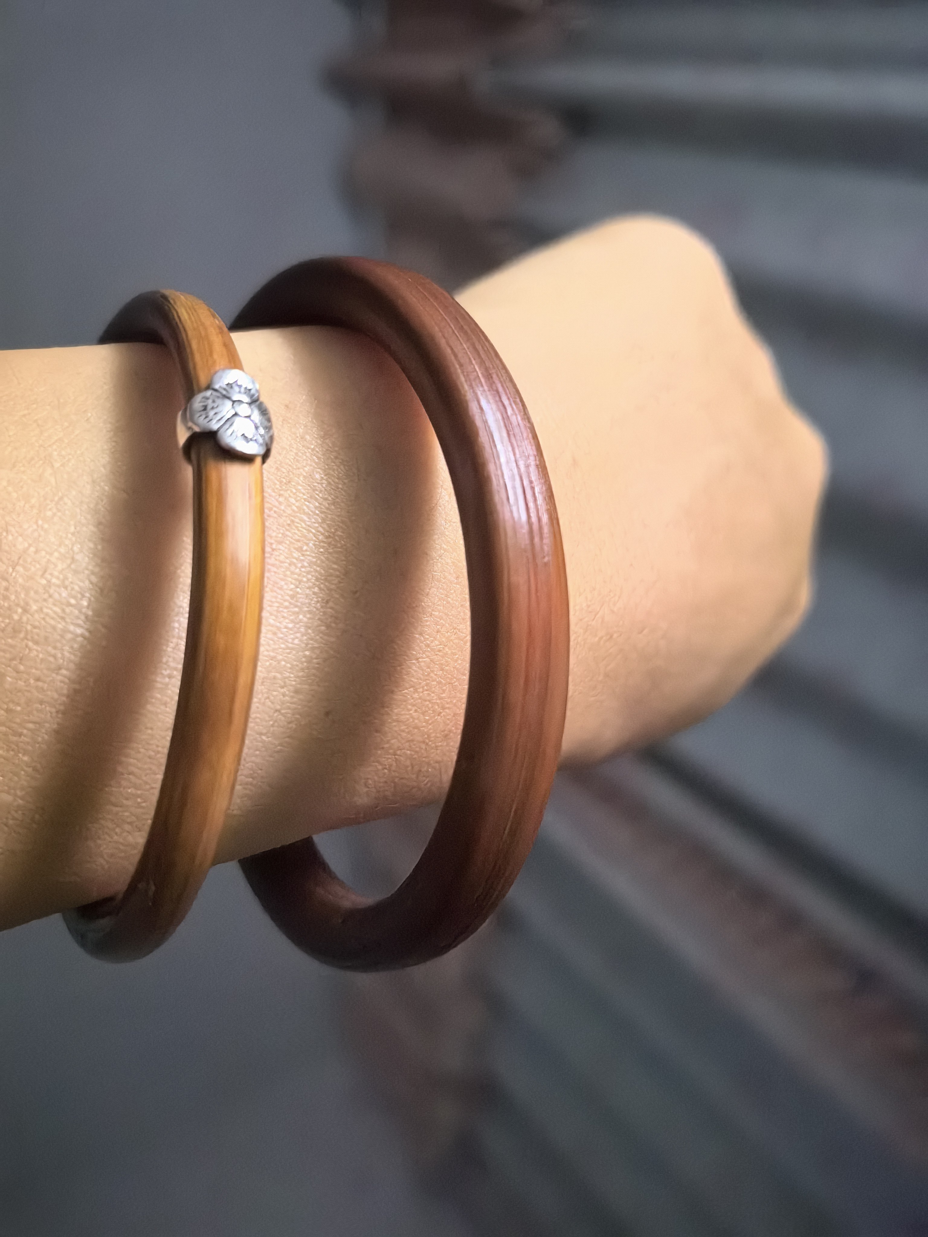 锦石阁金刚藤手镯药藤条双龙头无节定制男女士情侣藤镯鸡血藤新款