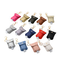 Spot free hand sanitizer bottle leather case Lace leather set disinfectant keychain pendant leather case 60ml hand sanitizer bottle