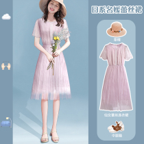 The dresss new 2021 exploits high-end temperament supersenssen sweet and beautiful small child lace dress and womens summer