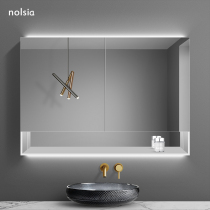 Smart bathroom mirror cabinet bathroom mirror with lights led storage storage integrated with shelf mirror wall type