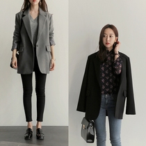 Korean commuter small suit female Spring and Autumn new high-end sense long casual loose slim suit jacket women tide