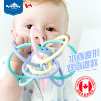 Oupei teether ball baby teether toy can be boiled baby molar stick silicone bite glue anti-eating hand catch ball