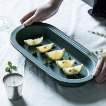 The dumpling plate tray rectangular fish plate home New ins style creative Nordic rectangular plate