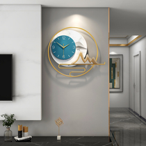 New Chinese wall clock light luxury modern simple atmosphere creative clock living room home Fashion restaurant clock Wall