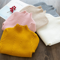 Childrens 2021 new boys and girls autumn winter sweater white black pupils sweater stretch sweater tide