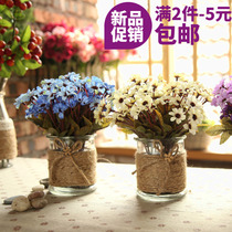 ins Wind hipster glass vase simulation flower small potted bonsai fake flower simulation green plant home furnishings