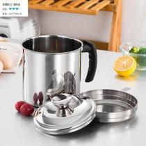 304 HOME KITCHEN OIL JUG WITH LID FILTER OIL THICKENED STAINLESS STEEL FILTER RESIDUE LARGE CAPACITY TANK OIL RETURN OIL