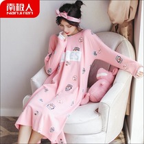Antarctic 2020 new strawberry nightgown women fall winter thin cotton long sleeve pajamas spring dress home wear summer