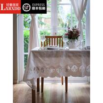 LXRXDD tablecloth waterproof tablecloth white retro light luxury cotton linen fresh Nordic in red